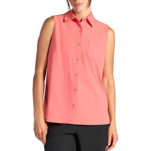Gaiam Women’s On The Move Woven Tank Top, Standard Fit, Stretch Lightweight Material(Spiced Coral)