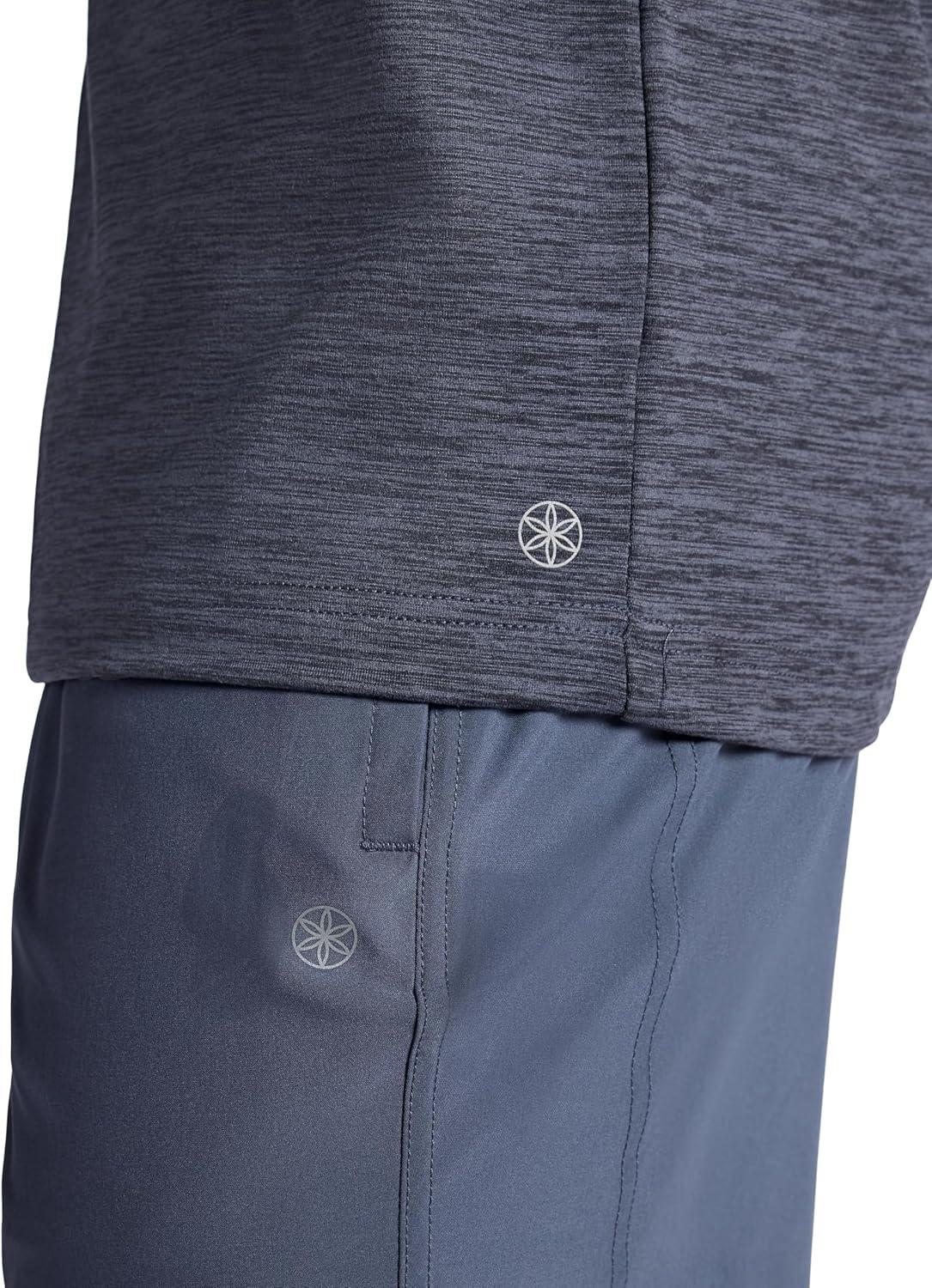 imageGaiam Mens Power Long Sleeve Crewneck Top Standard Fit Stretch Heavyweight Fleece MaterialEbony Heather