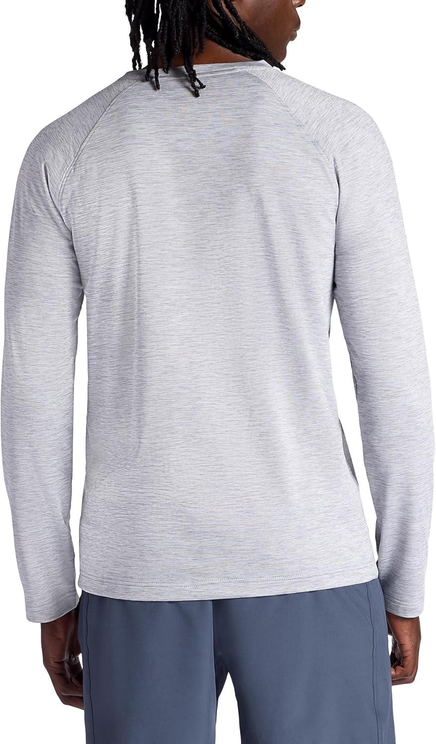 imageGaiam Mens Power Long Sleeve Crewneck Top Standard Fit Stretch Heavyweight Fleece MaterialSleet Heather