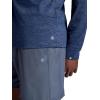 Gaiam Men’s Power Long Sleeve Crewneck Top, Standard Fit, Stretch Heavyweight Fleece Material(Navy Heather)