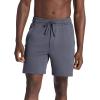 Gaiam Men’s Flow State 7” Short, Relaxed Fit, Stretch Lightweight Material(Cool Grey)