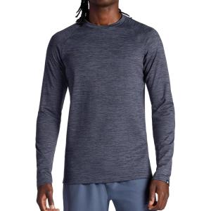 Gaiam Men’s Power Long Sleeve Crewneck Top, Standard Fit, Stretch Heavyweight Fleece Material(Ebony Heather)