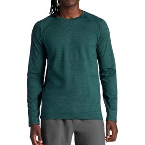 Gaiam Men’s Power Long Sleeve Crewneck Top, Standard Fit, Stretch Heavyweight Fleece Material(Pine Grove Heather)
