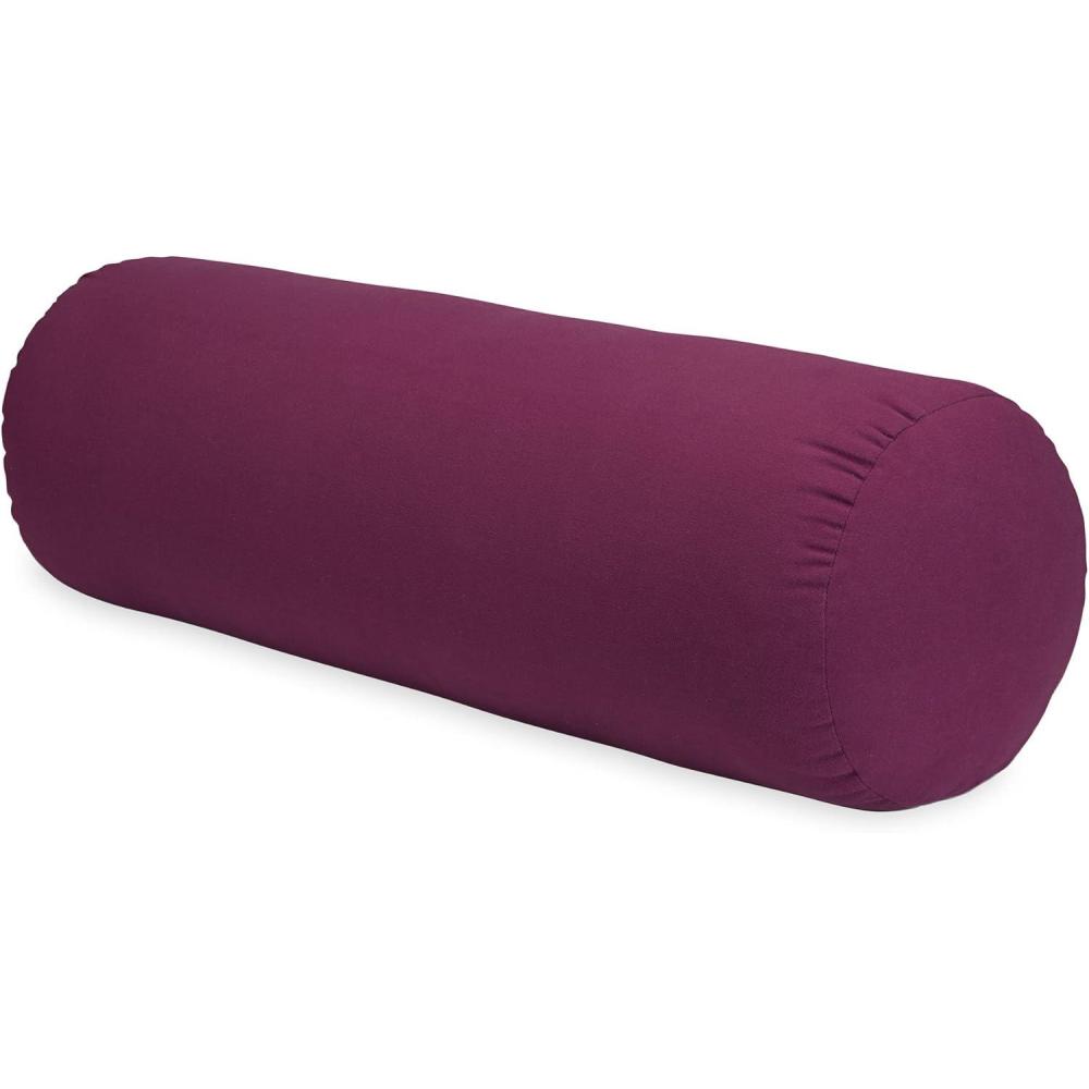 imageGaiam Sol Round Yoga Bolster Supportive Cotton Yoga Pillow for Meditation Pilates amp Relaxation