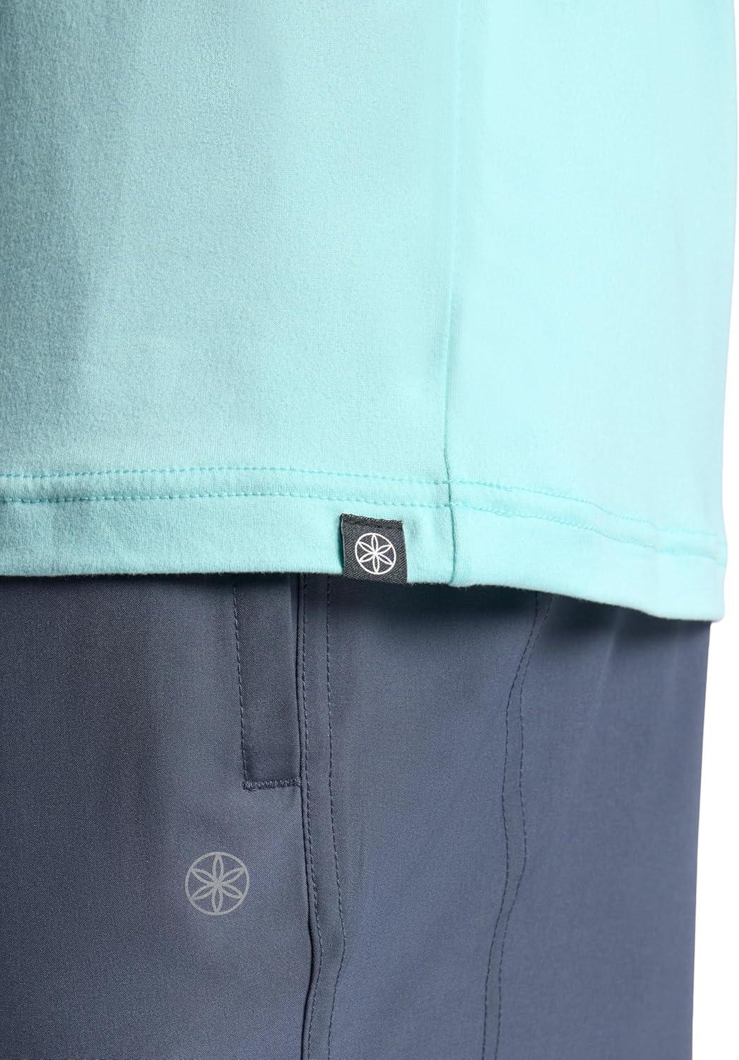 imageGaiam Mens Everyday Basic Crewneck Top Standard Fit Stretch Midweight MaterialPastel Turq