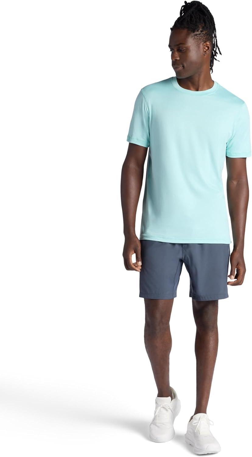 imageGaiam Mens Everyday Basic Crewneck Top Standard Fit Stretch Midweight MaterialPastel Turq