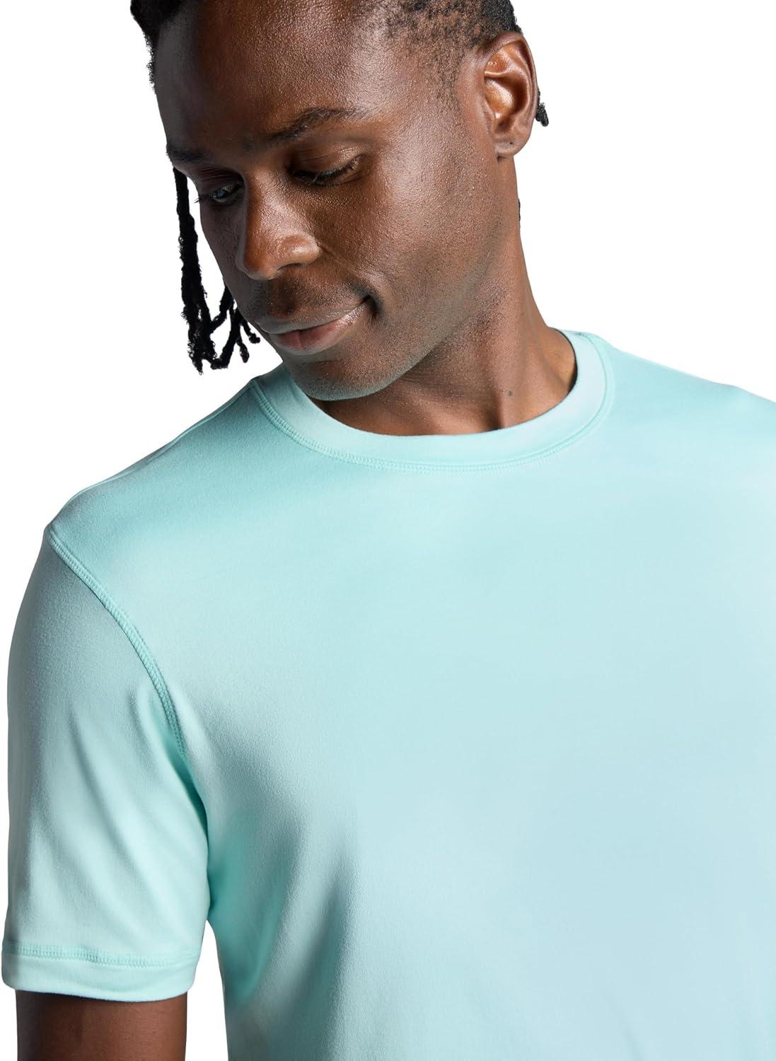 imageGaiam Mens Everyday Basic Crewneck Top Standard Fit Stretch Midweight MaterialPastel Turq