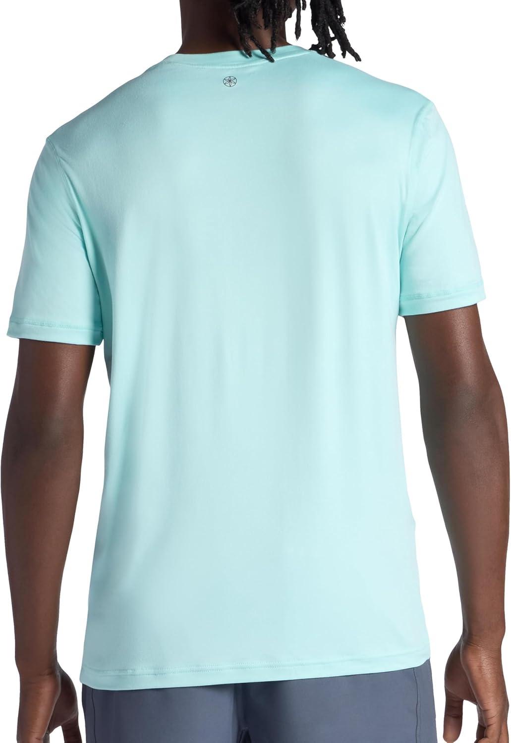 imageGaiam Mens Everyday Basic Crewneck Top Standard Fit Stretch Midweight MaterialPastel Turq