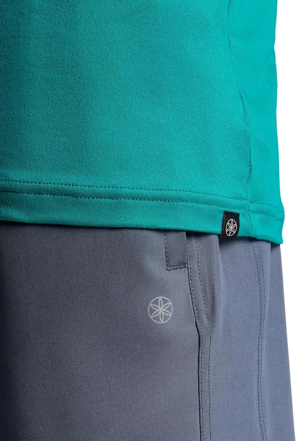 imageGaiam Mens Everyday Basic Crewneck Top Standard Fit Stretch Midweight MaterialQuetzal Green