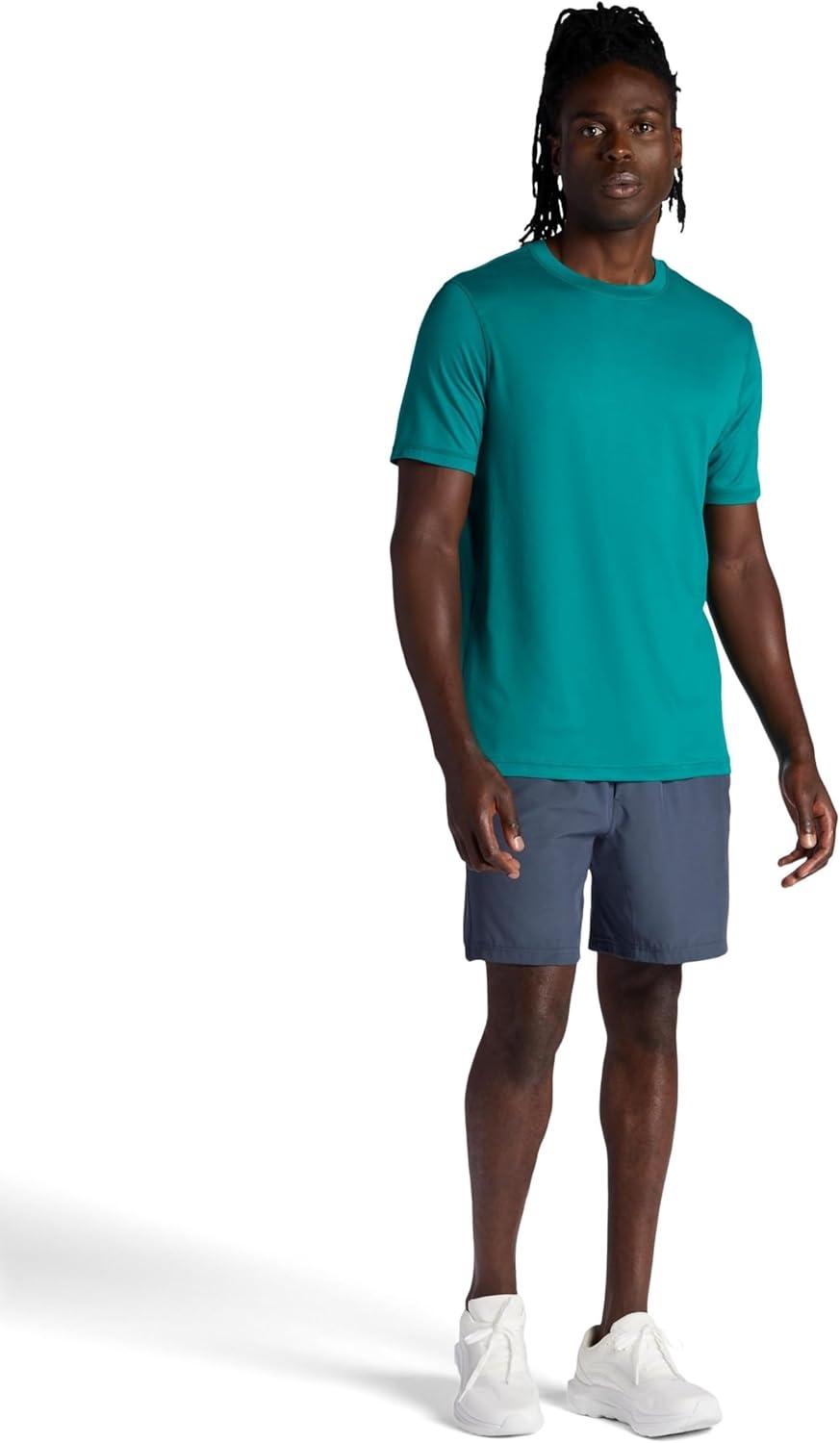 imageGaiam Mens Everyday Basic Crewneck Top Standard Fit Stretch Midweight MaterialQuetzal Green