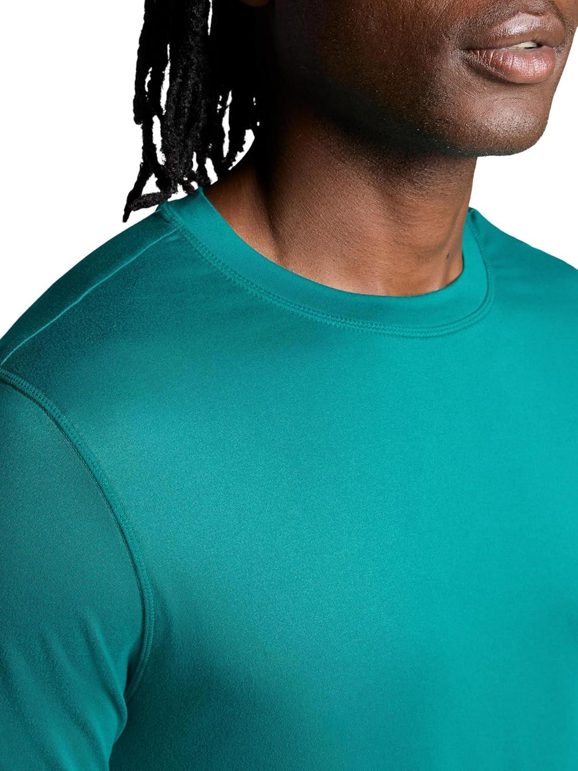 imageGaiam Mens Everyday Basic Crewneck Top Standard Fit Stretch Midweight MaterialQuetzal Green