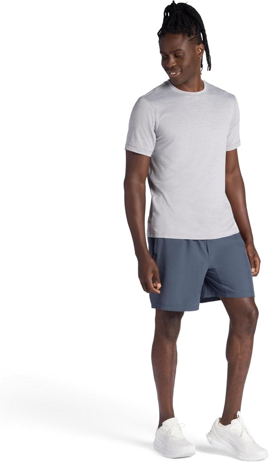 imageGaiam Mens Everyday Basic Crewneck Top Standard Fit Stretch Midweight MaterialSlate Heather