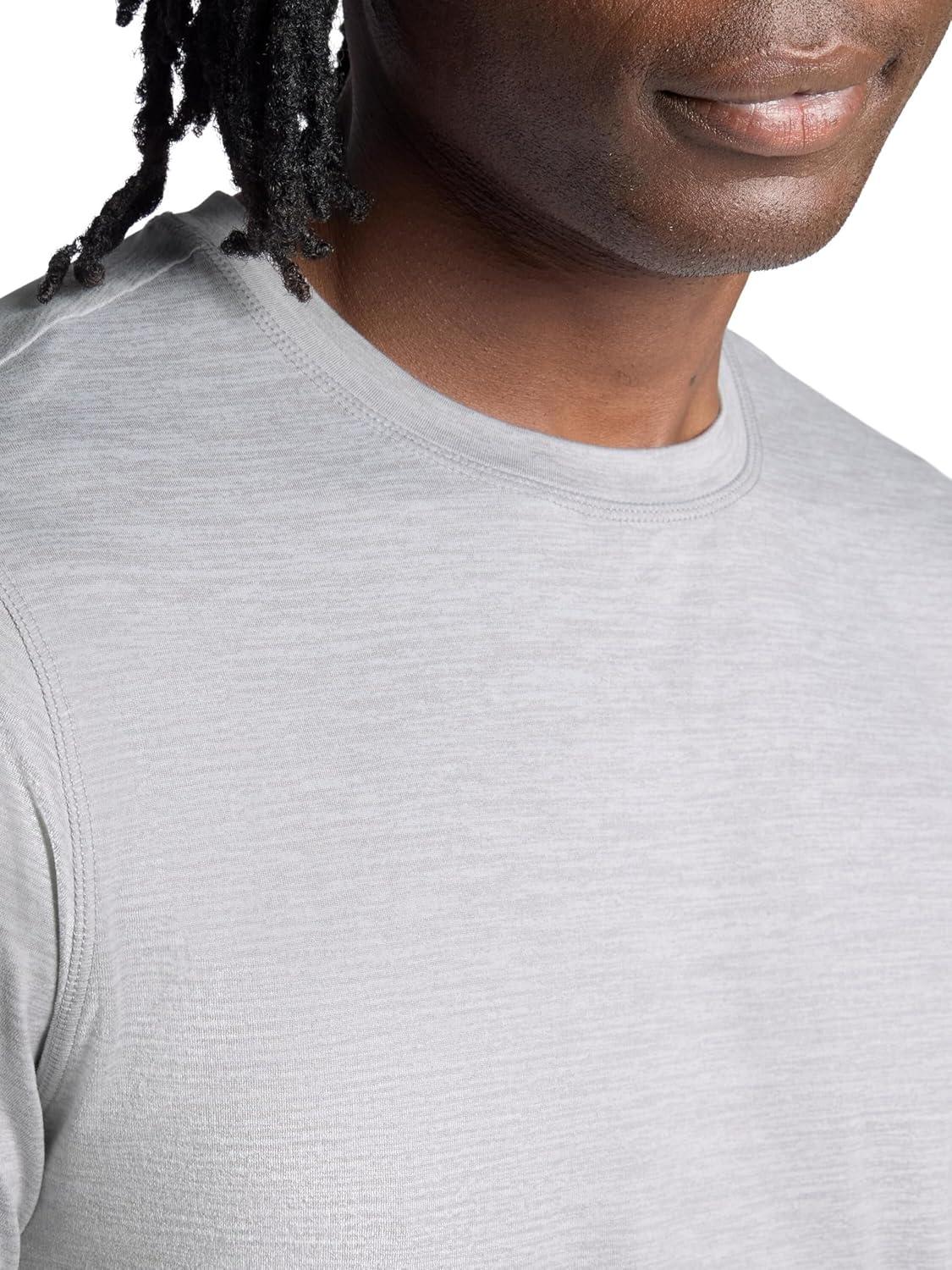 imageGaiam Mens Everyday Basic Crewneck Top Standard Fit Stretch Midweight MaterialSlate Heather