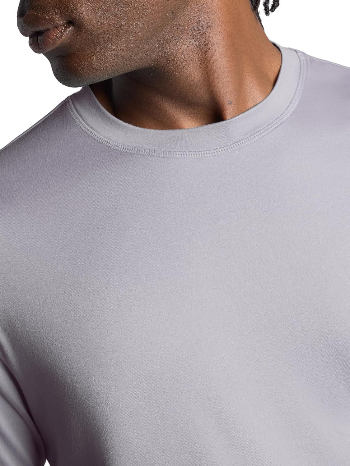 imageGaiam Mens Everyday Basic Crewneck Top Standard Fit Stretch Midweight MaterialSleet