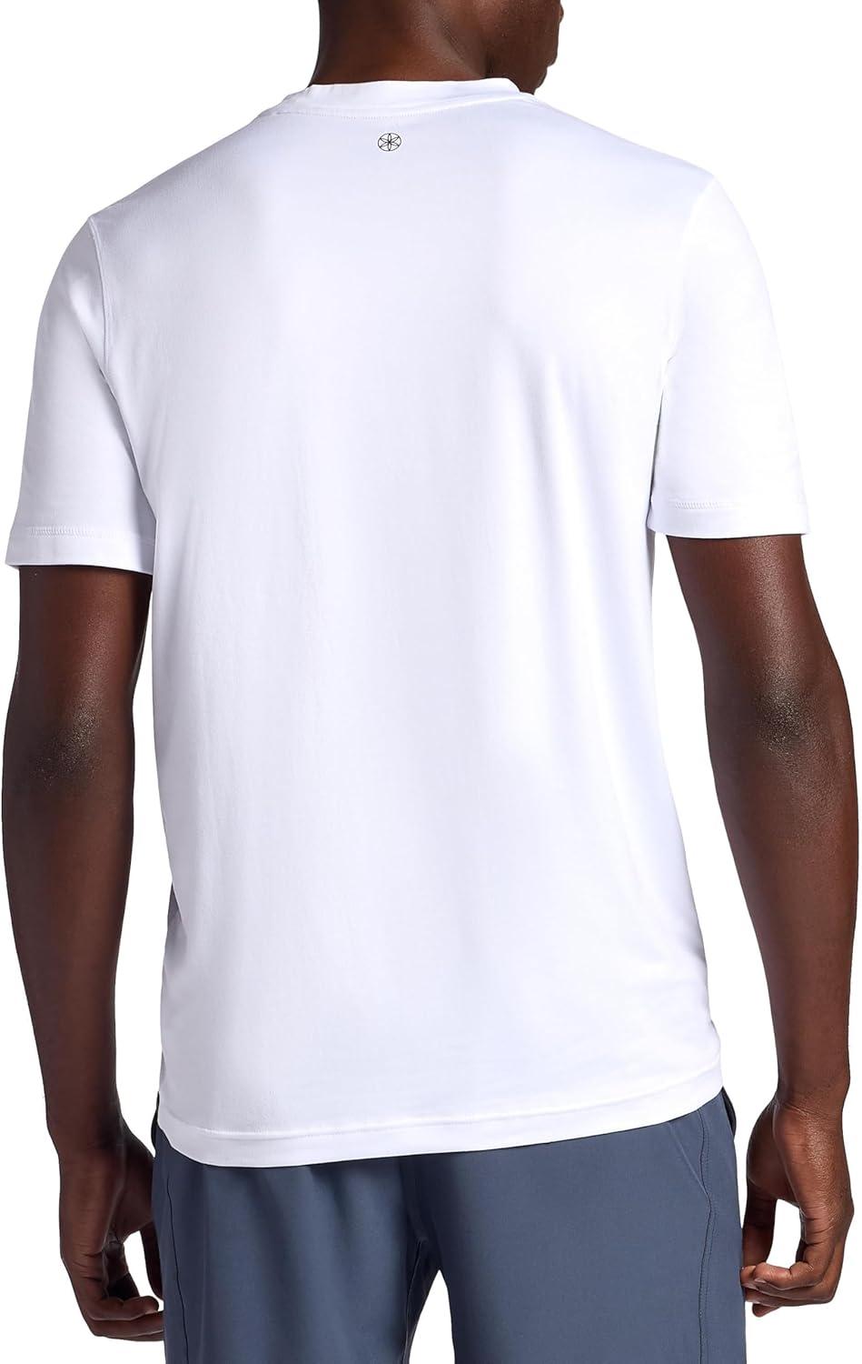 imageGaiam Mens Everyday Basic Crewneck Top Standard Fit Stretch Midweight MaterialStark White