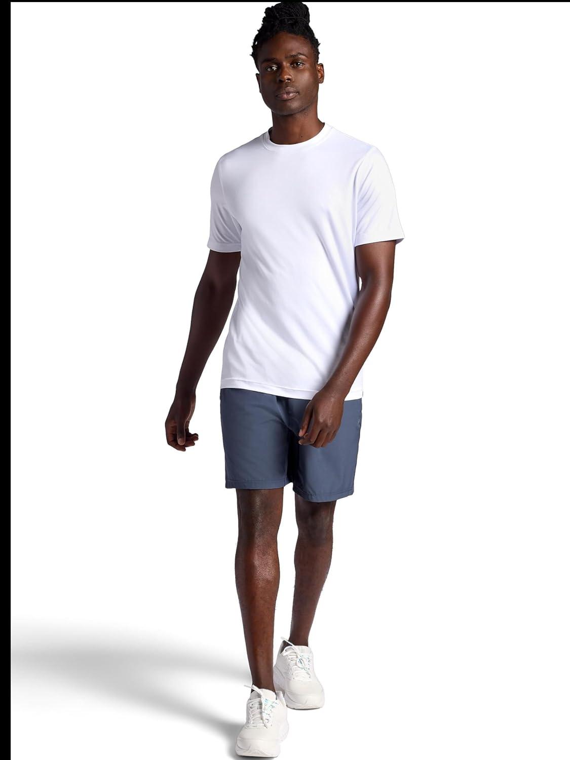 imageGaiam Mens Everyday Basic Crewneck Top Standard Fit Stretch Midweight MaterialStark White