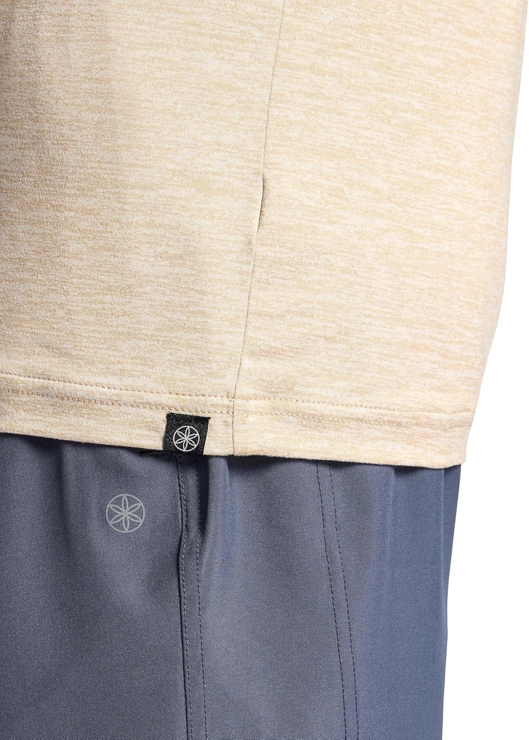imageGaiam Mens Everyday Basic Crewneck Top Standard Fit Stretch Midweight MaterialTan