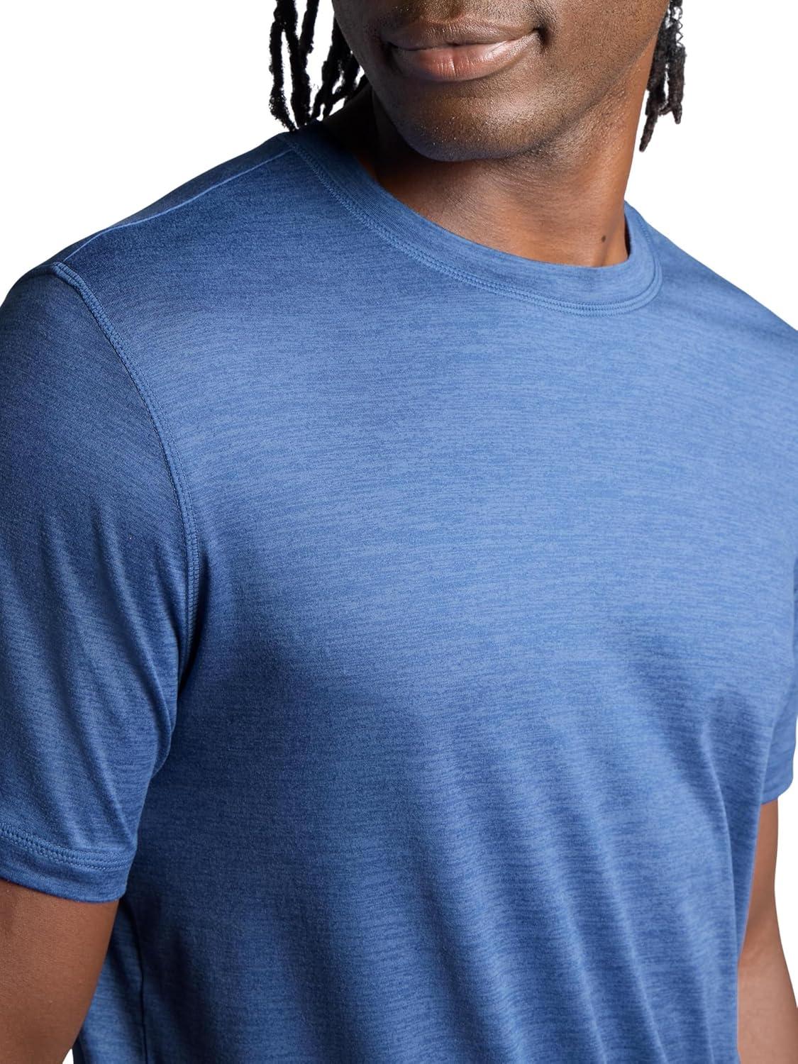 imageGaiam Mens Everyday Basic Crewneck Top Standard Fit Stretch Midweight MaterialTrue Navy Heather