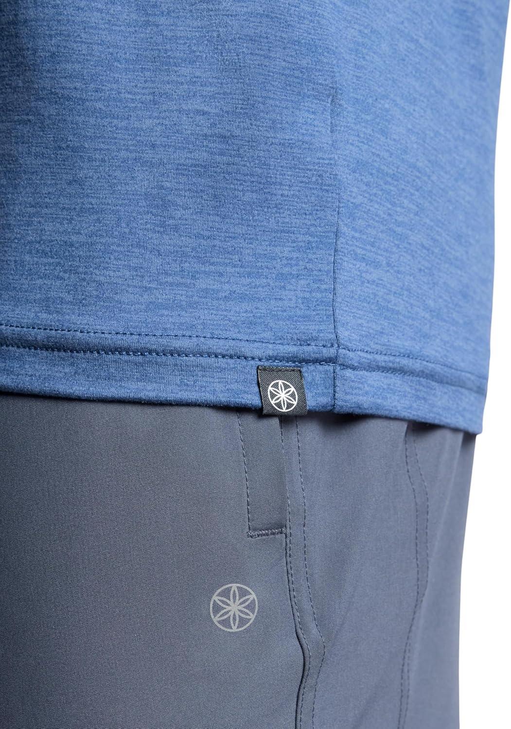 imageGaiam Mens Everyday Basic Crewneck Top Standard Fit Stretch Midweight MaterialTrue Navy Heather