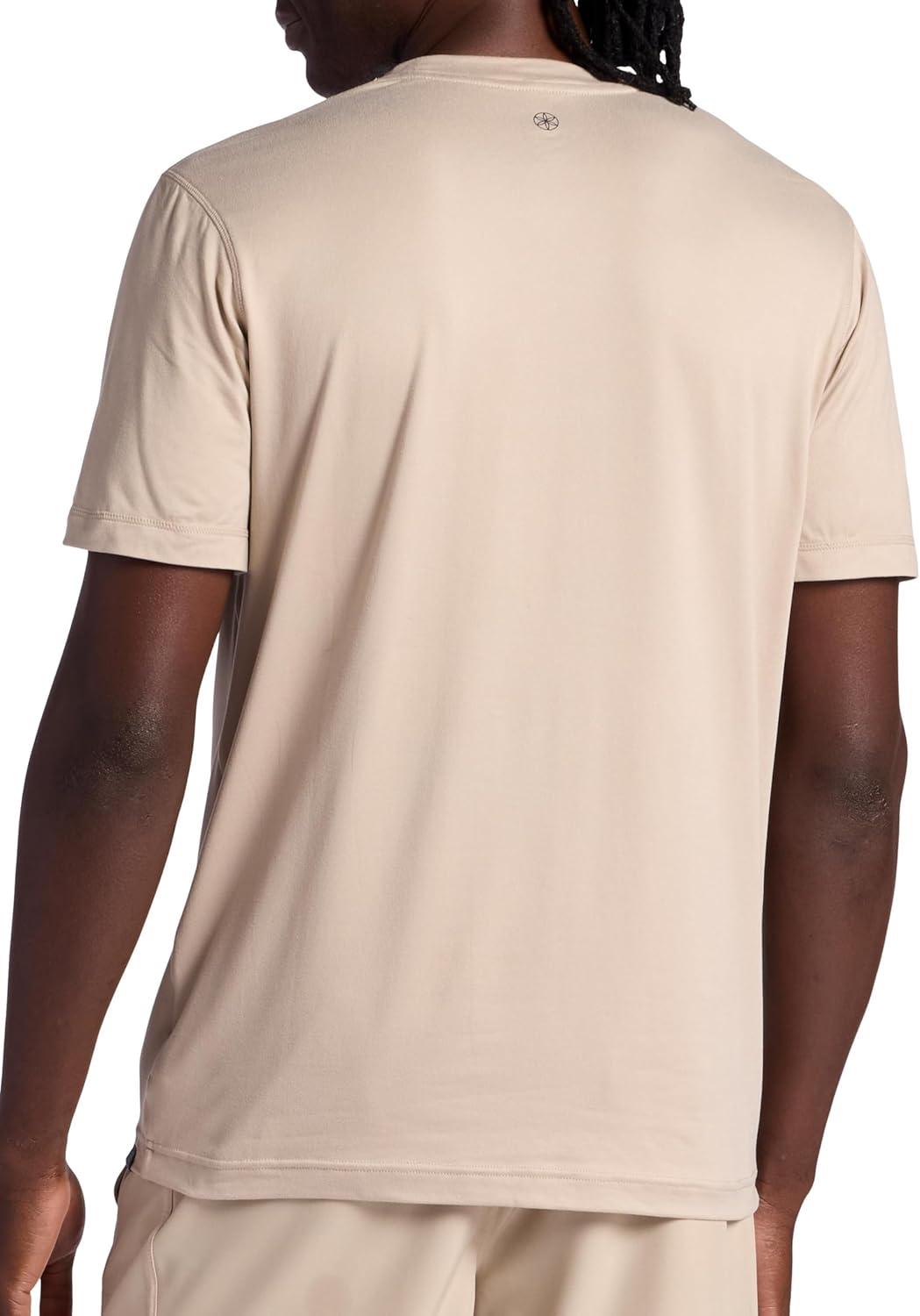imageGaiam Mens Everyday Basic Crewneck Top Standard Fit Stretch Midweight MaterialWhite Pepper