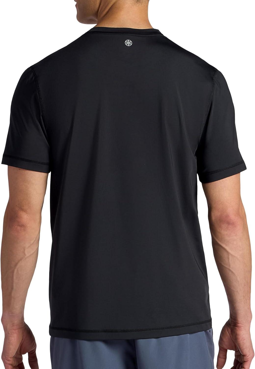 imageGaiam Mens Omtech Short Sleeve Crewneck TShirt Standard Fit Stretch Lightweight Performance MaterialBlack