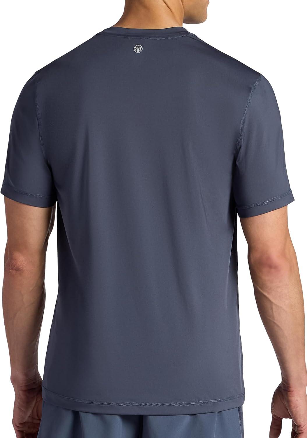 imageGaiam Mens Omtech Short Sleeve Crewneck TShirt Standard Fit Stretch Lightweight Performance MaterialCool Grey