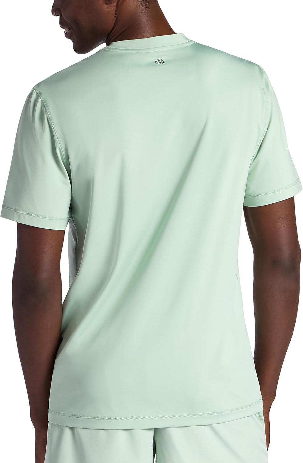 imageGaiam Mens Omtech Short Sleeve Crewneck TShirt Standard Fit Stretch Lightweight Performance MaterialDusty Green