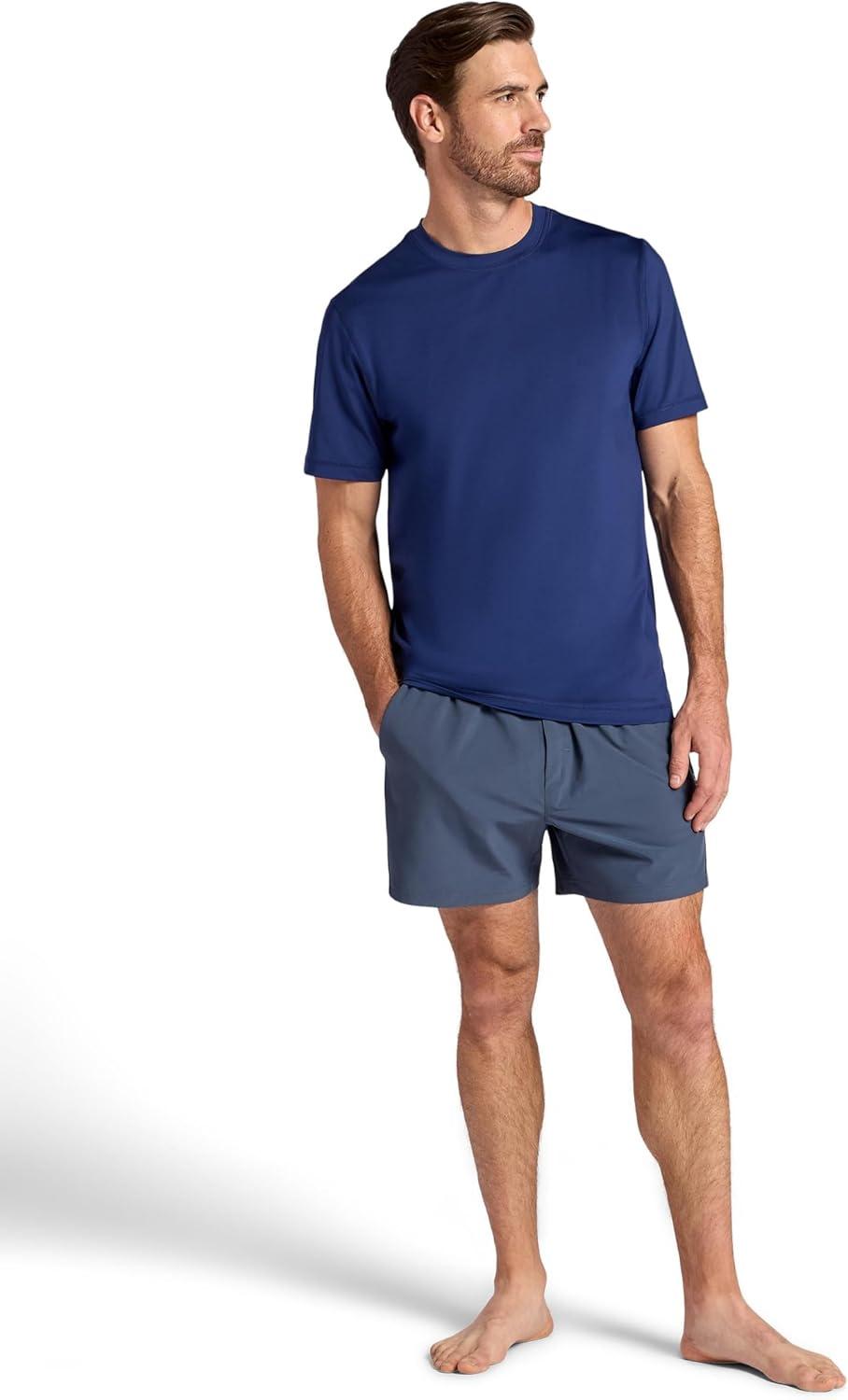 imageGaiam Mens Omtech Short Sleeve Crewneck TShirt Standard Fit Stretch Lightweight Performance MaterialMedieval Blue