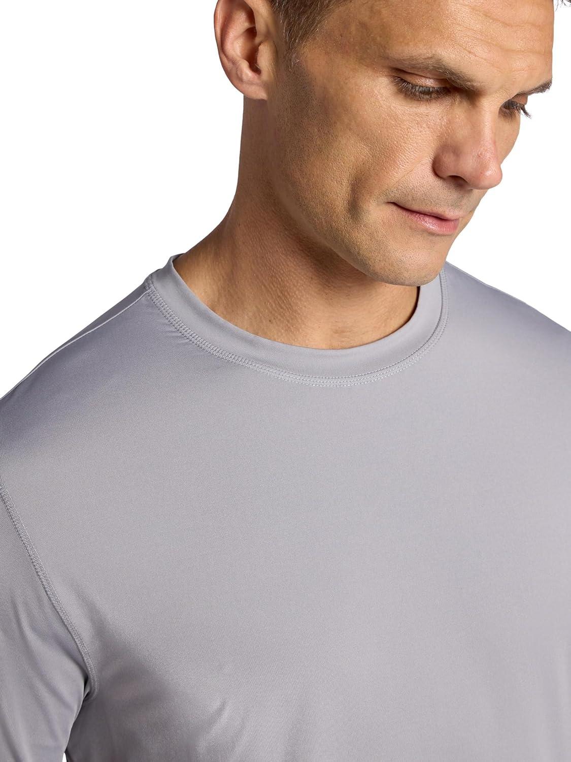imageGaiam Mens Omtech Short Sleeve Crewneck TShirt Standard Fit Stretch Lightweight Performance MaterialSleet