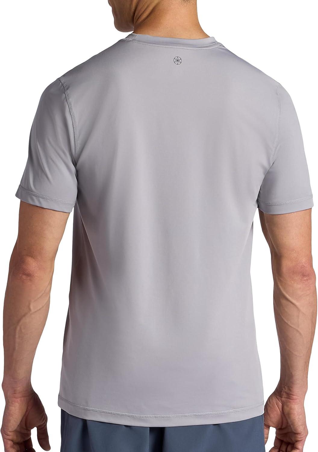 imageGaiam Mens Omtech Short Sleeve Crewneck TShirt Standard Fit Stretch Lightweight Performance MaterialSleet