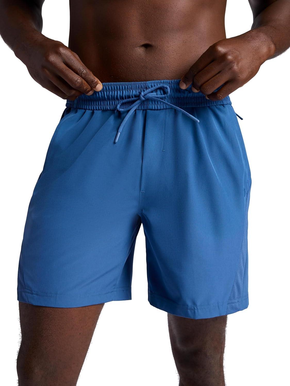 imageGaiam Mens Veda Short Standard Fit Stretch Lightweight Material MoistureWickingTrue Navy 7 Inseam