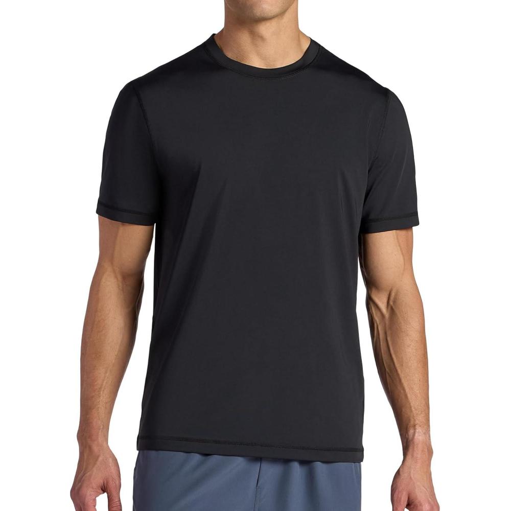 imageGaiam Mens Omtech Short Sleeve Crewneck TShirt Standard Fit Stretch Lightweight Performance MaterialBlack