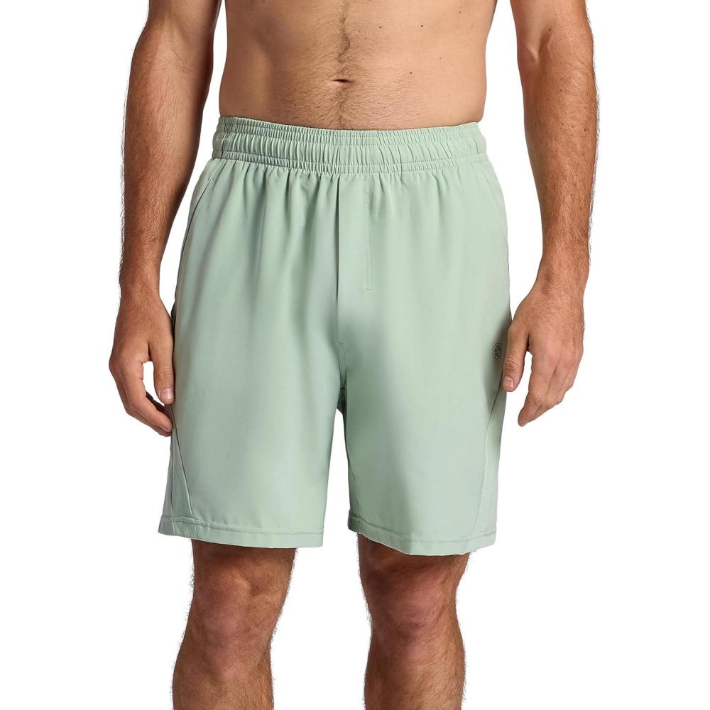 imageGaiam Mens Veda Short Standard Fit Stretch Lightweight Material MoistureWickingDusty Green  7 Inseam