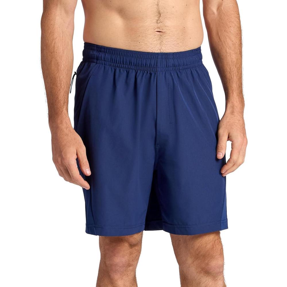 imageGaiam Mens Veda Short Standard Fit Stretch Lightweight Material MoistureWickingMedieval Blue 7 Inseam