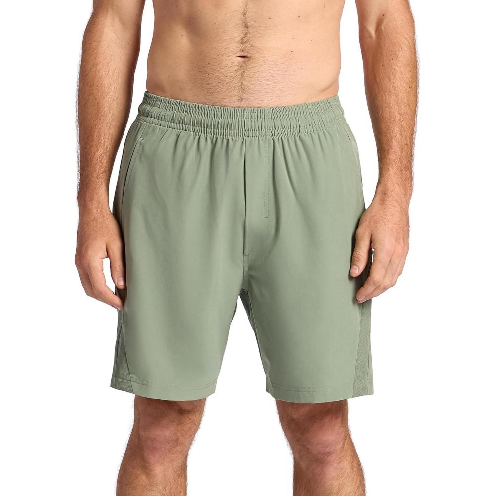 imageGaiam Mens Veda Short Standard Fit Stretch Lightweight Material MoistureWickingSea Spray 7 Inseam