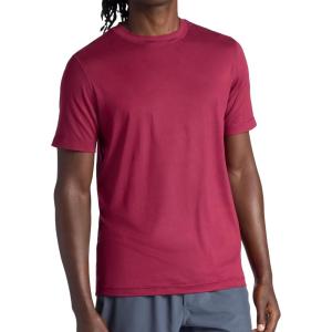 Gaiam Men’s Everyday Basic Crewneck Top, Standard Fit, Stretch Midweight Material(Beet)