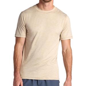 Gaiam Men’s Everyday Basic Crewneck Top, Standard Fit, Stretch Midweight Material(Brown)