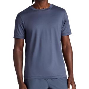 Gaiam Men’s Everyday Basic Crewneck Top, Standard Fit, Stretch Midweight Material(Cool Grey)