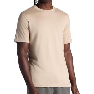 Gaiam Men’s Everyday Basic Crewneck Top, Standard Fit, Stretch Midweight Material(Humus)