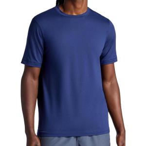 Gaiam Men’s Everyday Basic Crewneck Top, Standard Fit, Stretch Midweight Material(Medieval Blue)