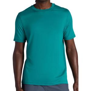 Gaiam Men’s Everyday Basic Crewneck Top, Standard Fit, Stretch Midweight Material(Quetzal Green)