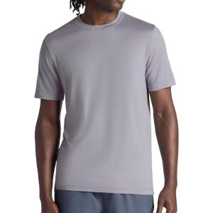Gaiam Men’s Everyday Basic Crewneck Top, Standard Fit, Stretch Midweight Material(Sleet)