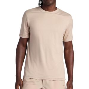 Gaiam Men’s Everyday Basic Crewneck Top, Standard Fit, Stretch Midweight Material(White Pepper)