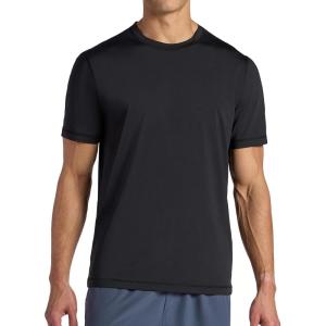 Gaiam Men’s Omtech Short Sleeve Crewneck T-Shirt, Standard Fit, Stretch Lightweight Performance Material(Black)
