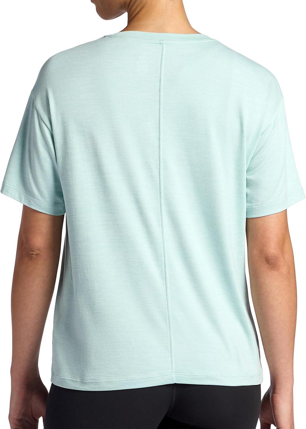 imageGaiam Womens Oversized Performance TShirt Oversized Fit Stretch Lightweight MaterialBlue Haze Heather