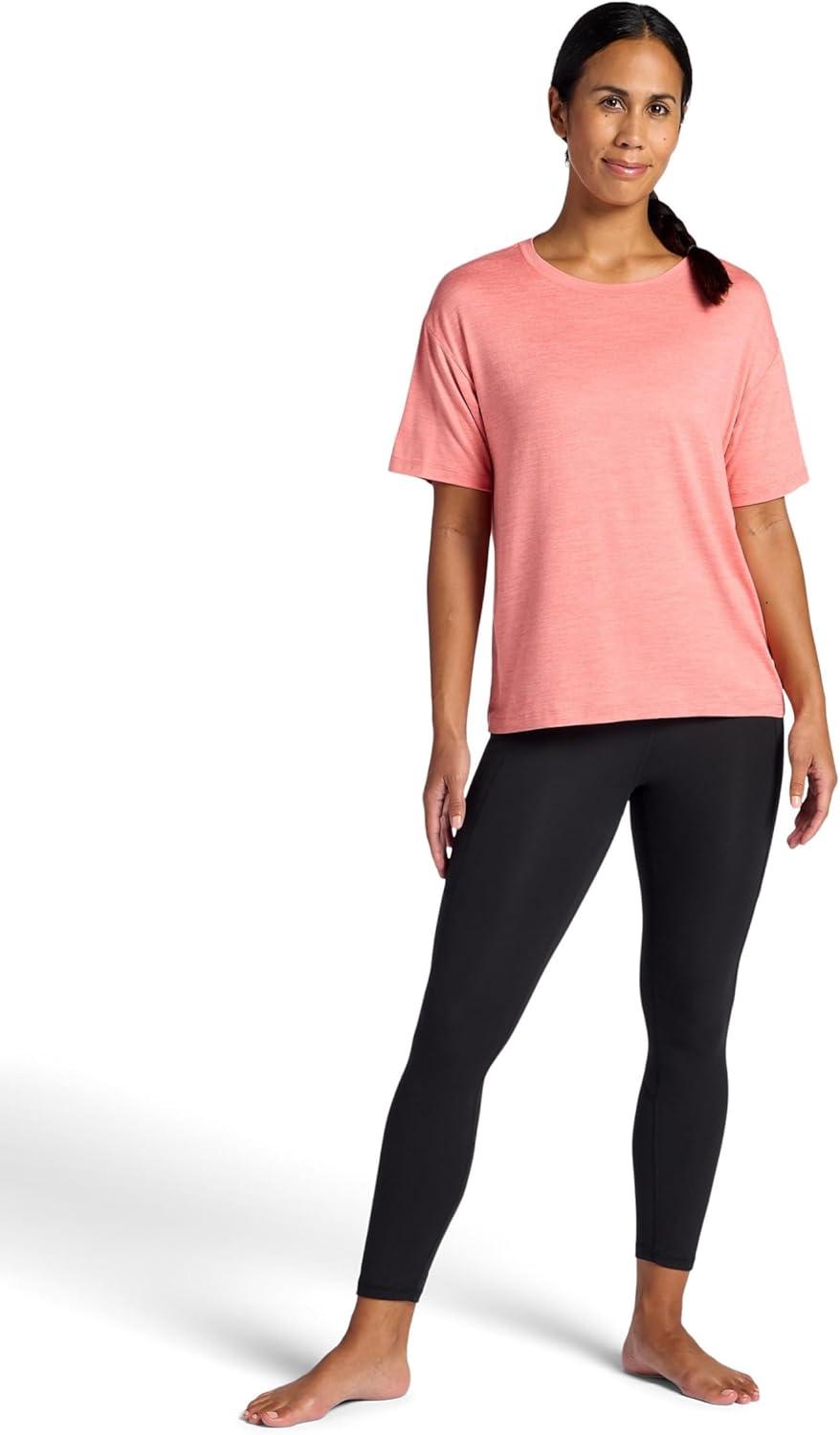 imageGaiam Womens Oversized Performance TShirt Oversized Fit Stretch Lightweight MaterialLantana Heather