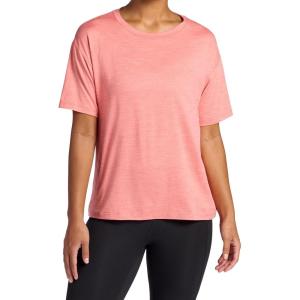 Gaiam Women’s Oversized Performance T-Shirt, Oversized Fit, Stretch Lightweight Material(Lantana Heather)