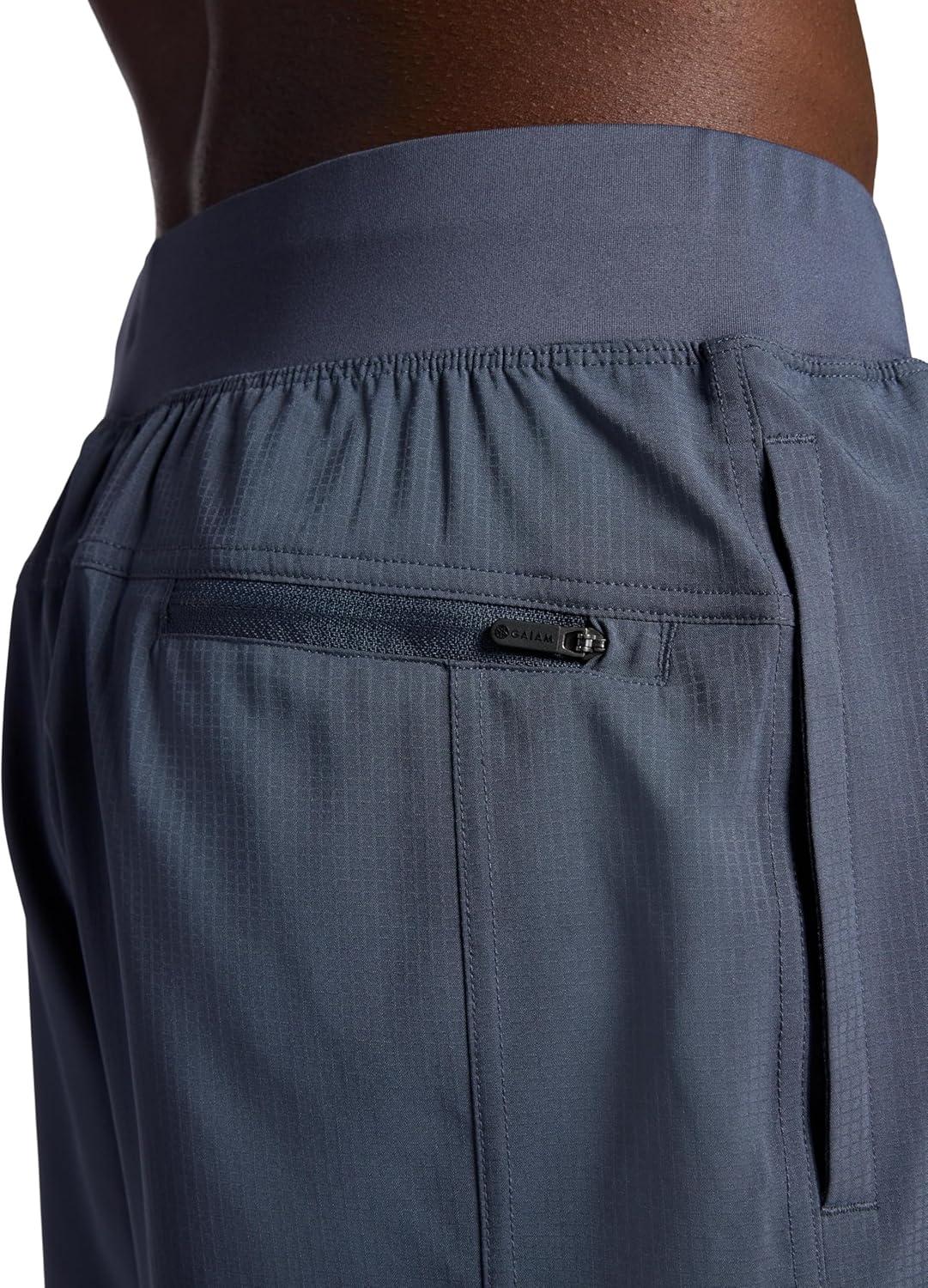 imageGaiam Mens Hatha 20 7 Short Standard Fit Stretch Lightweight Material MoistureWickingCool Grey