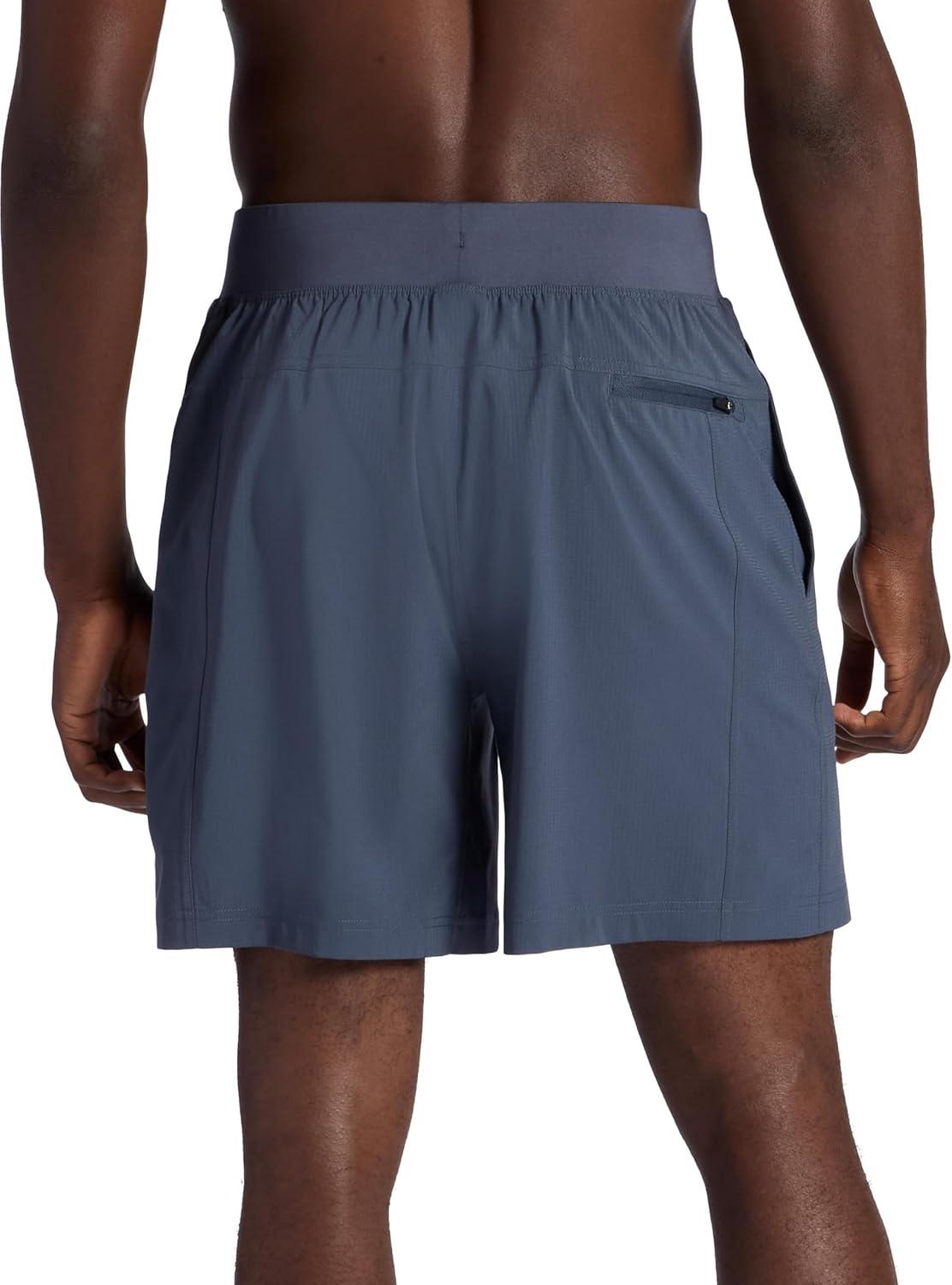 imageGaiam Mens Hatha 20 7 Short Standard Fit Stretch Lightweight Material MoistureWickingCool Grey