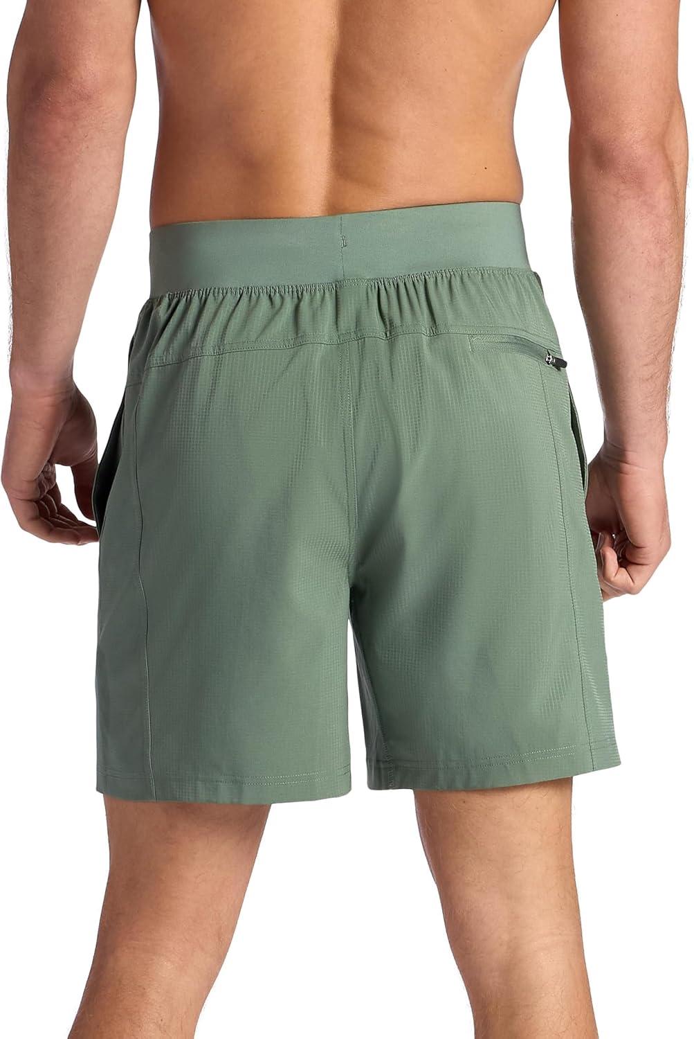 imageGaiam Mens Hatha 20 7 Short Standard Fit Stretch Lightweight Material MoistureWickingDuck Green